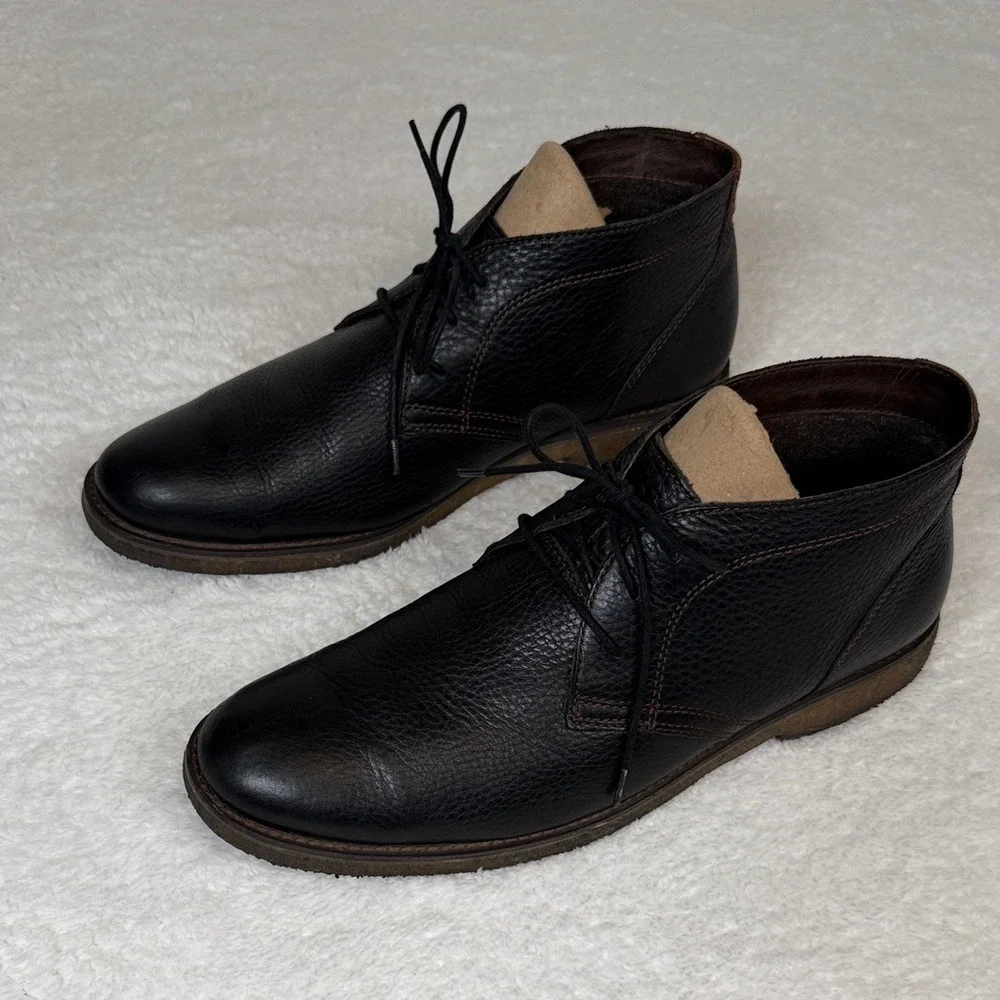 Johnston & Murphy‎ Men's Black Leather Lace-Up Chukka Boots Size 11